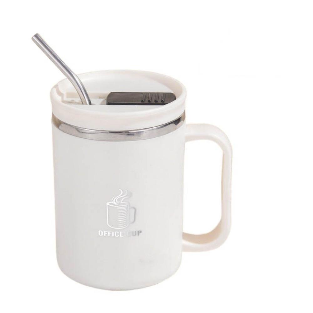 304 Stainless Steel Insulated  Coffee Cup with Drinking Straw Thermal  Water Cup Mug  Drinking Cup
