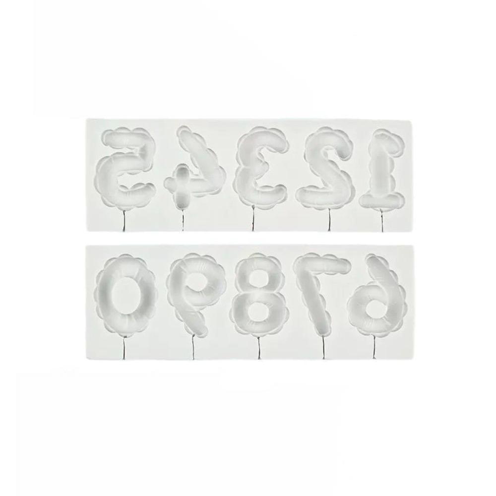 2PCS Handmade Chocolate Mold Lacy Edge Sugarcraft Mold Number Lollipop Silicone Mold  Wax 2 Piece