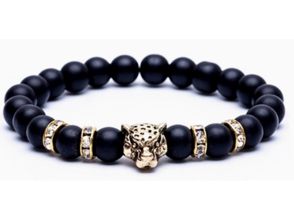 Vulkanstein & Türkis Herren Retro Gewebtes Kettenarmband