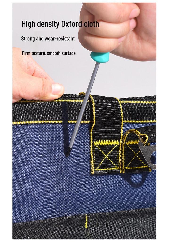 Multifunctional Wear-Resistant Handheld Electrician Tool Bag - Durable Canvas Crossbody with Thickened Oxford Cloth for Repair and Installation.