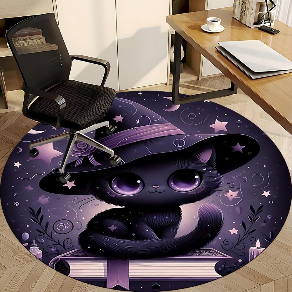 1pc Witchcraft Midnight Office Round Area Rug, Under Office Chairs Bedroom Living Room Home Decor, Room Deco, Available in Various Sizes