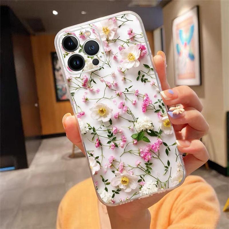 Flower Aesthetic Phone Case For Iphone 15 14 Pro Max 13 12 11 Pro Max XSMax XR 12 13 Mini 14 Plus