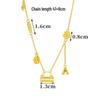Exquisite Sparkling Sand Gold Four-Leaf Clover Tassel Necklace – Ethnic Style, Long-Lasting Color, High-End Feel