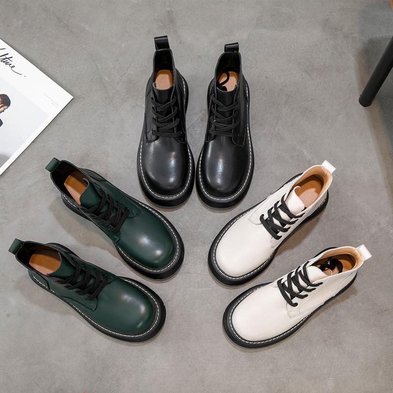 Fashion AIYUQI Women Ankle Boots 2024 Winter Latest British Style Big Drape Women Short Boots Fashion Lace-Up Women Ankle Boots