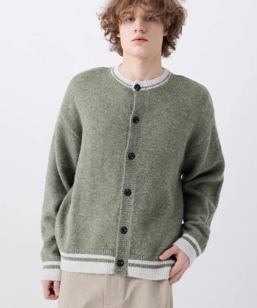 Hono Report Hairy Round Cardigan_Olive