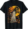 Creepy Halloween Skull Ghost Pumpkin T-shirt Black S-234XL SEG_1062