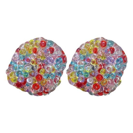 2Pcs Bead Filled Stress Ball Toy Anxiety Relief Squeeze Ball Sensory Toy Kids Teens Adults Portable Soft TPR Ball Pinch Fidget Toy
