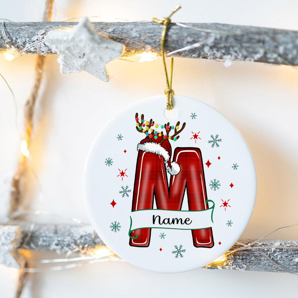 Custom Name Christmas Family Party Ceramic Ornament Personalized Christmas Ornament Xmas Gift Drop Ornaments Decor