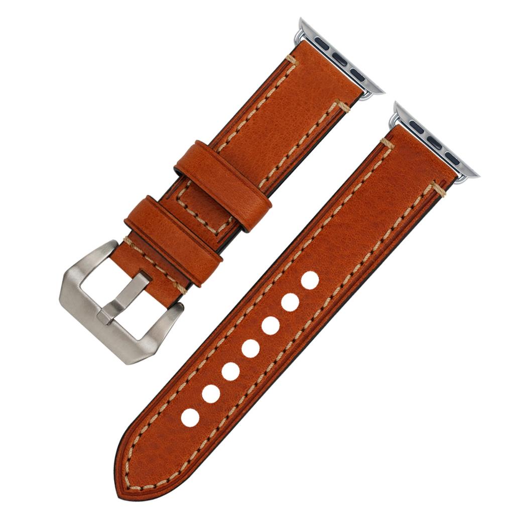 Suitable For Apple S7 Watch Apple Iwatch Strap First Layer Crazy Horse Leather Pin Buckle Watch8 Watch Strap