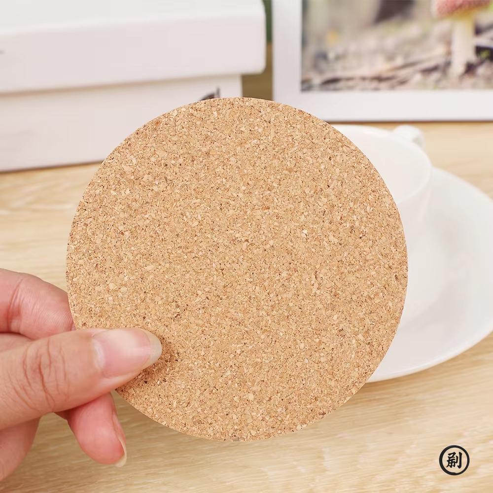 Langlebiger Rutschfester Korkuntersetzer Tee Kaffeetasse Getränkehalter für Tischdeko Untersetzer 10 Stück 90x3mm Tassenmatte Natürlich Rund Holzuntersetzer