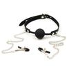 Silicone Mouth Gag Chain Nipple Clamp BDSM Bondage Sex Toy For SM Game