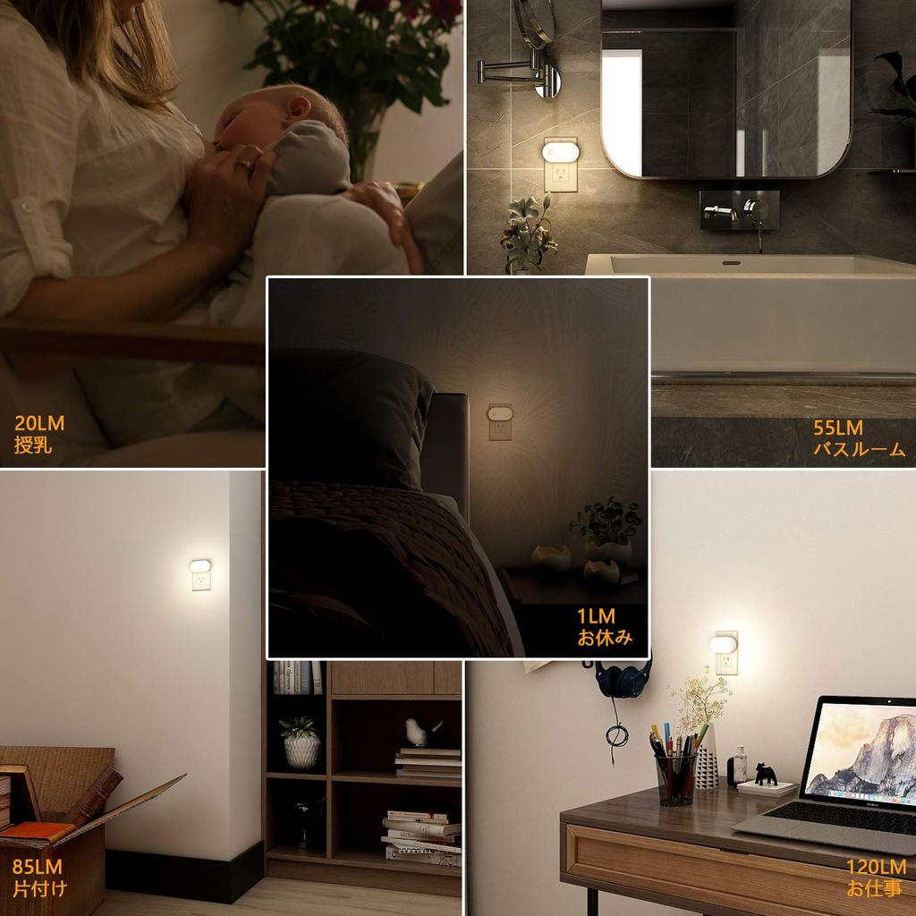 Lyridz Motion Sensor Light, Indoor Footlight, Outlet-Compatible Night Light, 1-120 Lumens Brightness Adjustment, 3 Modes, LED Footlight, Warm White,