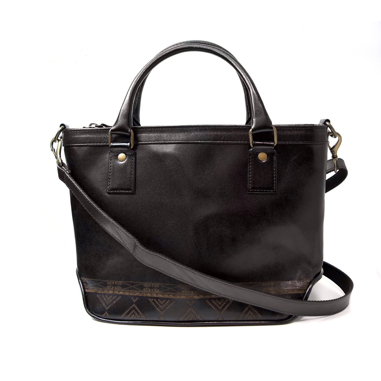 

Antique Smooth Leather Mini Tote Bag Handbag Shoulder Bag Present Made in Japan Bag Genuine Leather Case Attractive Bag [Indy] Men s (Black) чорний