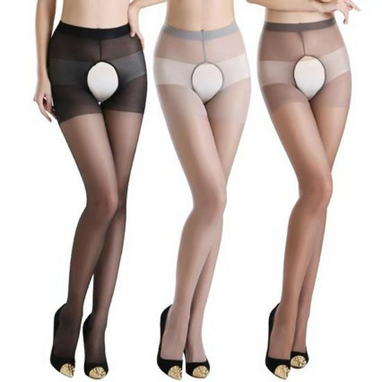 Women's Ultra-Thin Open Crotch Stockings - Summer Anti-Snag Hollow Pantyhose