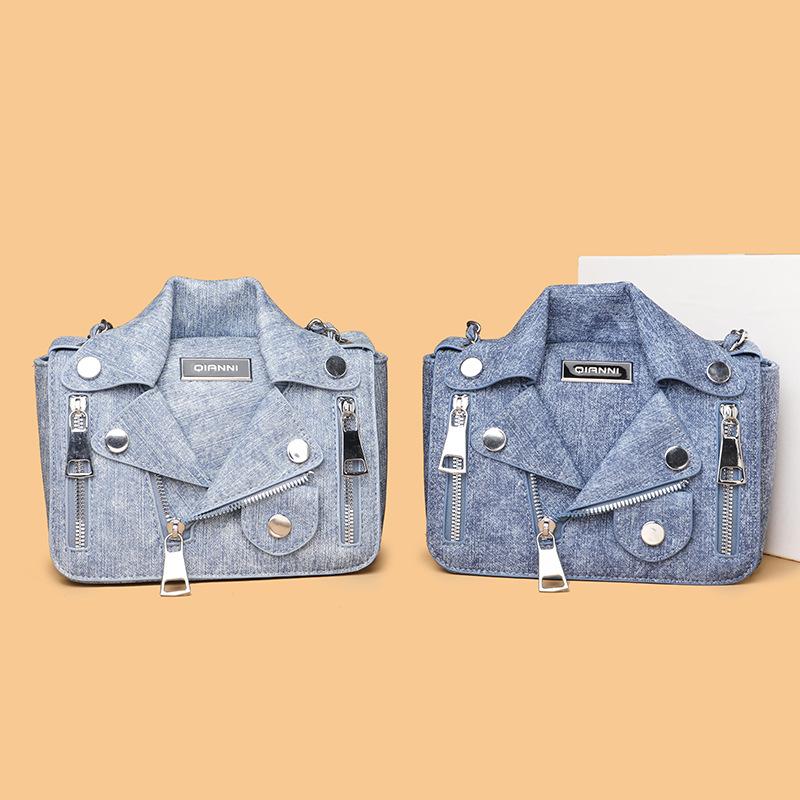 Personalized Suit Bag Summer 2025 New Fashion Studded Shoulder Bag Women's Versatile Crossbody Denim Small Square Bag