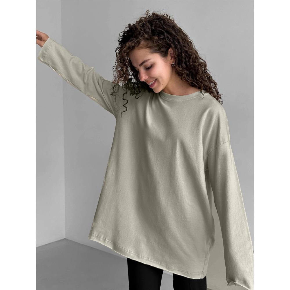 Hirsionsan Basic O-neck 100% Cotton T Shirt Women Loose Oversized Pullover Chic Cusual Tees Female Tops Girl Clothing