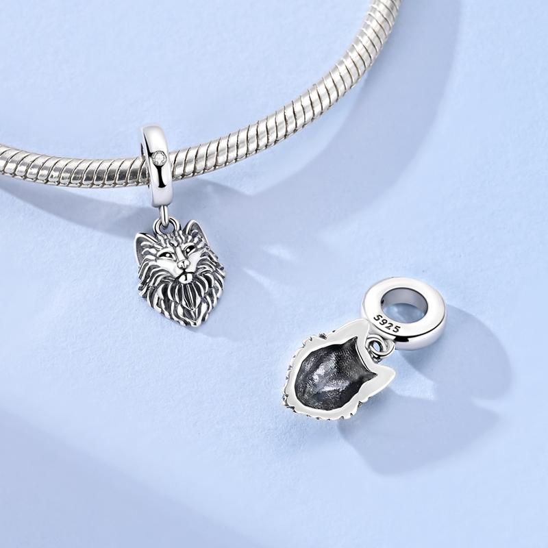 Original 925 Sterling Silver Charms Bead Wolf Head Pendant Fit Original Bracelet Necklace For Women DIY Accessories Jewelry Gift
