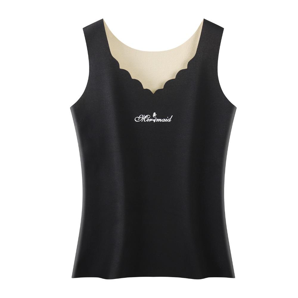 Slim Thermal Tops Solid Color Warm Undershirt Warm Crop Top Autumn Winter L чёрный