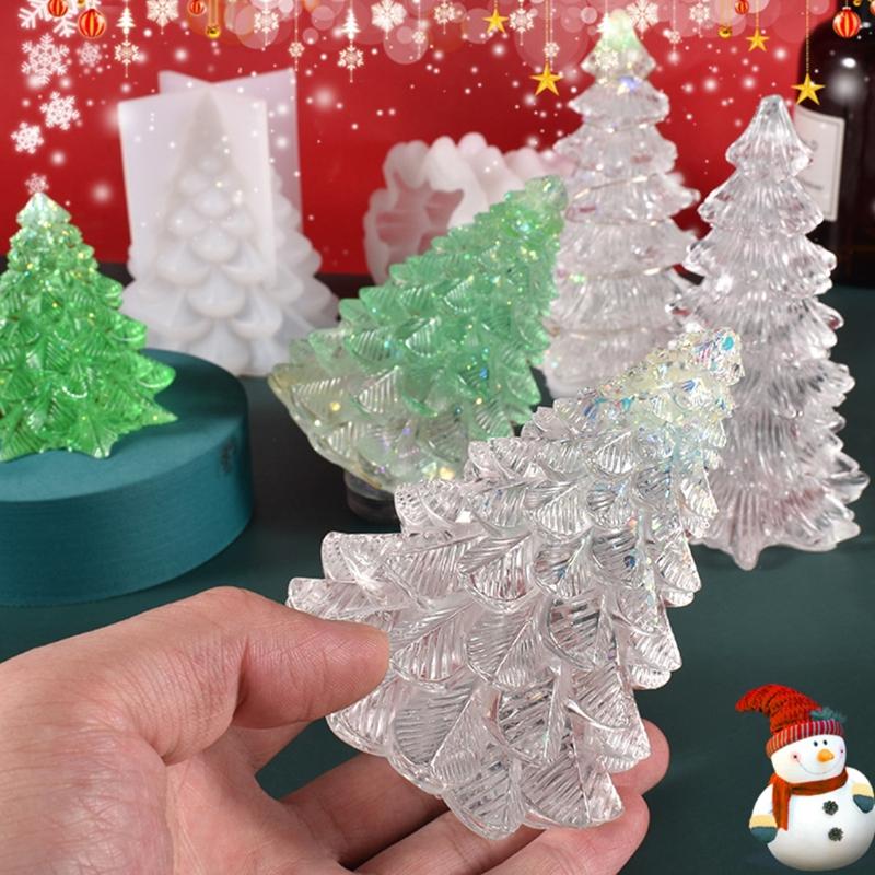 Christmas Tree Setting Ornaments Silicone Mold Epoxy DIY Decoration Making Candle Melt Resin Polymer Clay Home Decor