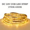 10m 480 LEDs/m COB LED Strip Lights Flexible Tape DC24V RA98 High CRI CCT 2700K-6500K Linear Dimming High Density For Room Decor