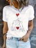 Dog & Cat Print T-Shirt Casual Crew Neck Sleeve Top for Spring Summer Women's Clothing Summer Short Sleeved Harajuku Streetwear