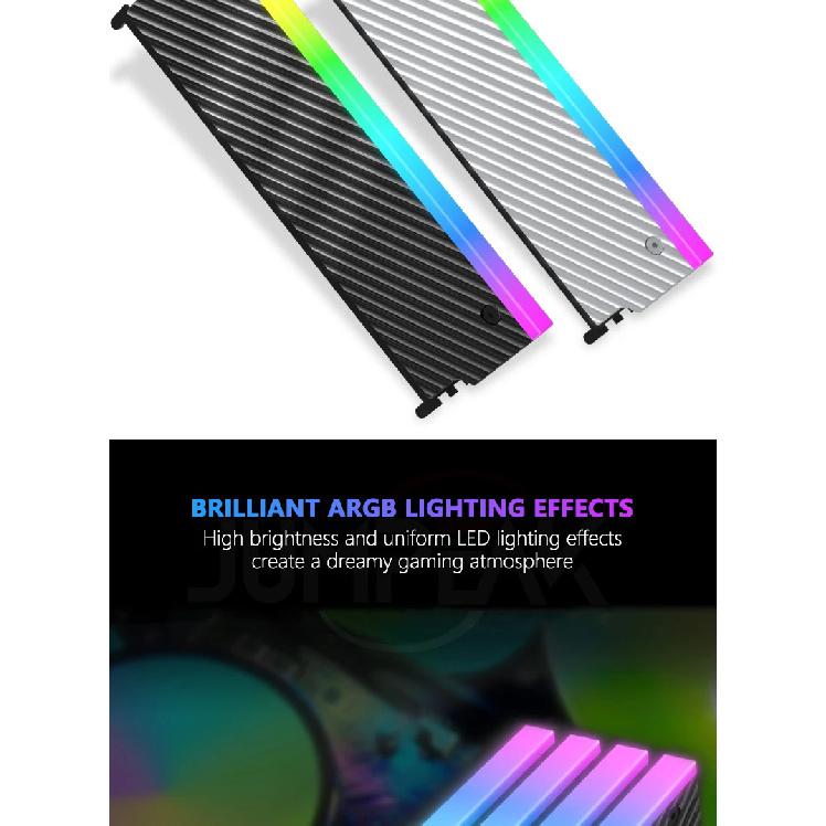 JUMPEAK R02 Computer ARGB Memory Module Heatsink Shim Cover Wavy Enhanced Cooling DDR3 DDR4 DDR5 PC RAM Cooler Radiator Armor