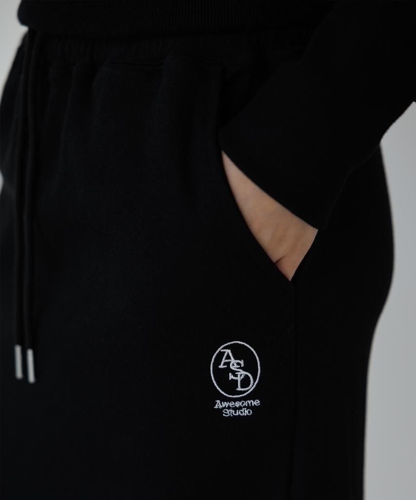 AWESOME STUDIO Women'S Sweat Long Skirt Black