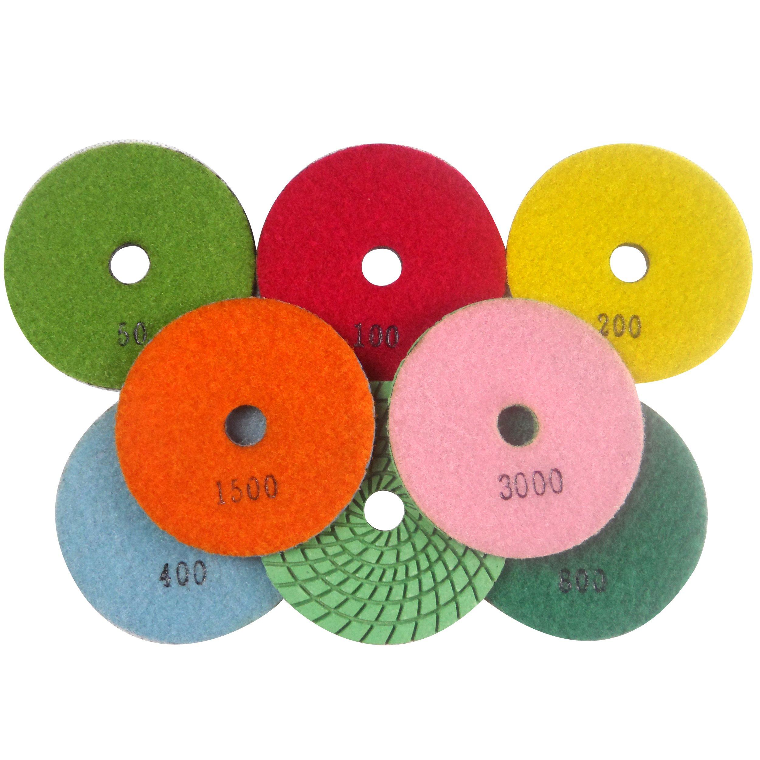 

Konfor 10cm Diamond Polishing Pad, Stone Polishing Pad Disc for Marble and Granite, Wet Polishing