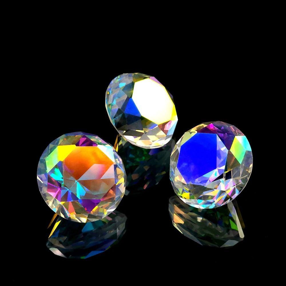 10pcs 25mm Crystal Diamond Multicolor Vase Filler Gems Jewels Diamond Shaped Paperweight Home Decor Wedding Decorations