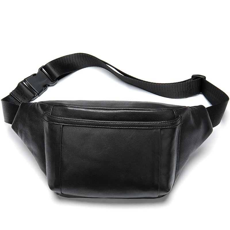 Real Leather New Men s Sheepskin Mobile Phone Waist Bag Korean Version Fashionable Crossbody Soft Chest