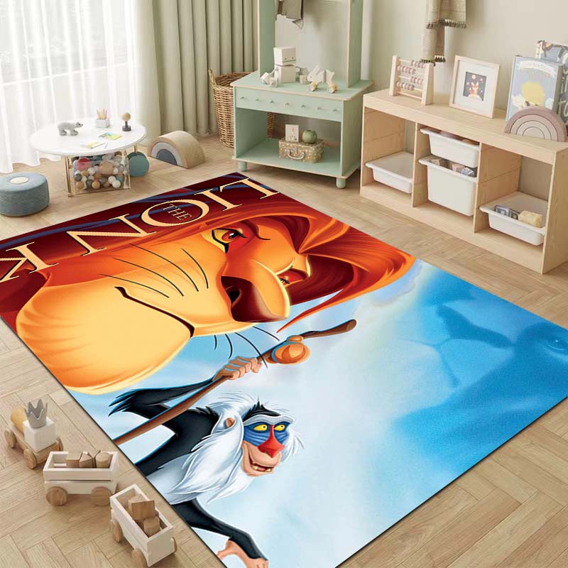 1 Stück Disney König der Löwen Druck Teppich für Wohnzimmer Schlafzimmer Kinderzimmer Heimdeko Bereichsteppich Rutschfeste Matte Spielmatten Luxus Geschenk