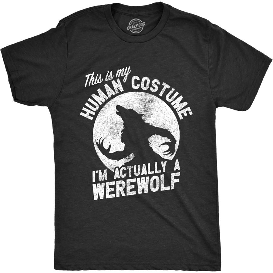 

Mens This is My Human Costume Im Actually A Werewolf T Shirt Funny Halloween Joke Tee for Guys XXXXXL різнокольоровий