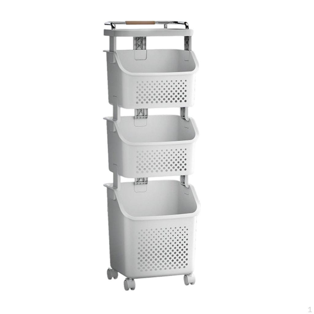 Laundry Basket Cart Multi-Layer Hamper Large Capacity Household Storage