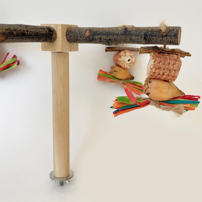 Parrots Grinding Scratchers Perch Bird Rotating Wood Stand Cage Toy Stick Rack Toy Grinding Perch Supplies