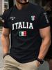 Summer ITALIA Print Print Casual Men'S Clothing Trendy Short-Sleeve Round-Neck Women's T-Shirts Tops Tee