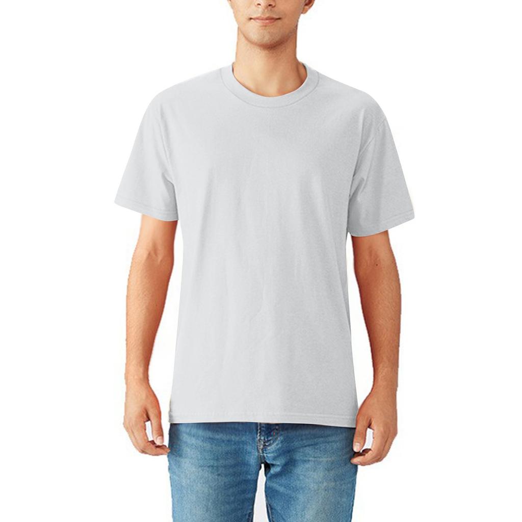 Lockeres einfarbiges Rundhals-T-Shirt gekämmte Baumwolle Herren Kurzarm