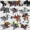 MOC Medieval Castle Orc Soldiers Figures Wolf Chariot Mount Knights King Warrior Elephant Goat Building Blocks Bricks Toys Gifts