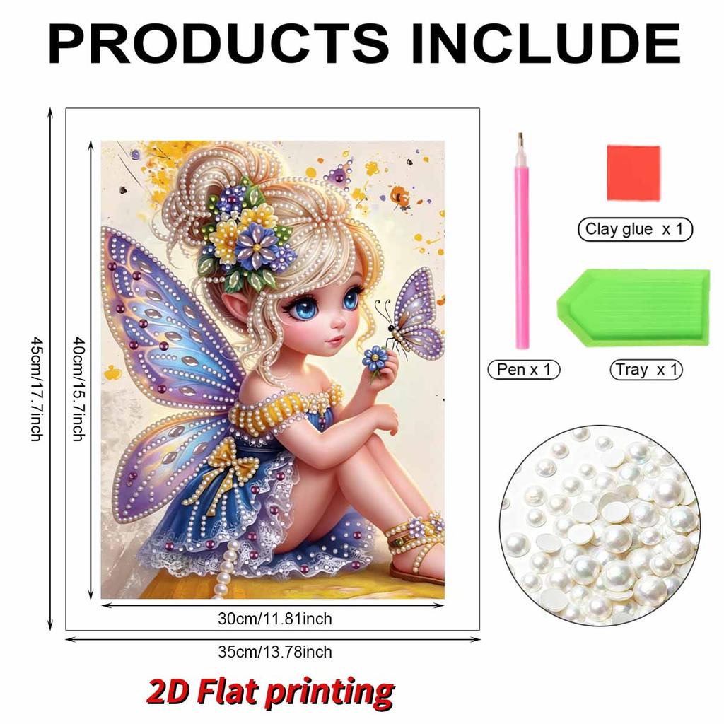 Disney Fairy DIY Artificial Pearl ArtworkThis Isahandmade Gift That Can Beusedforwall Decoration and Is Suitable for Both Home and Office Environments