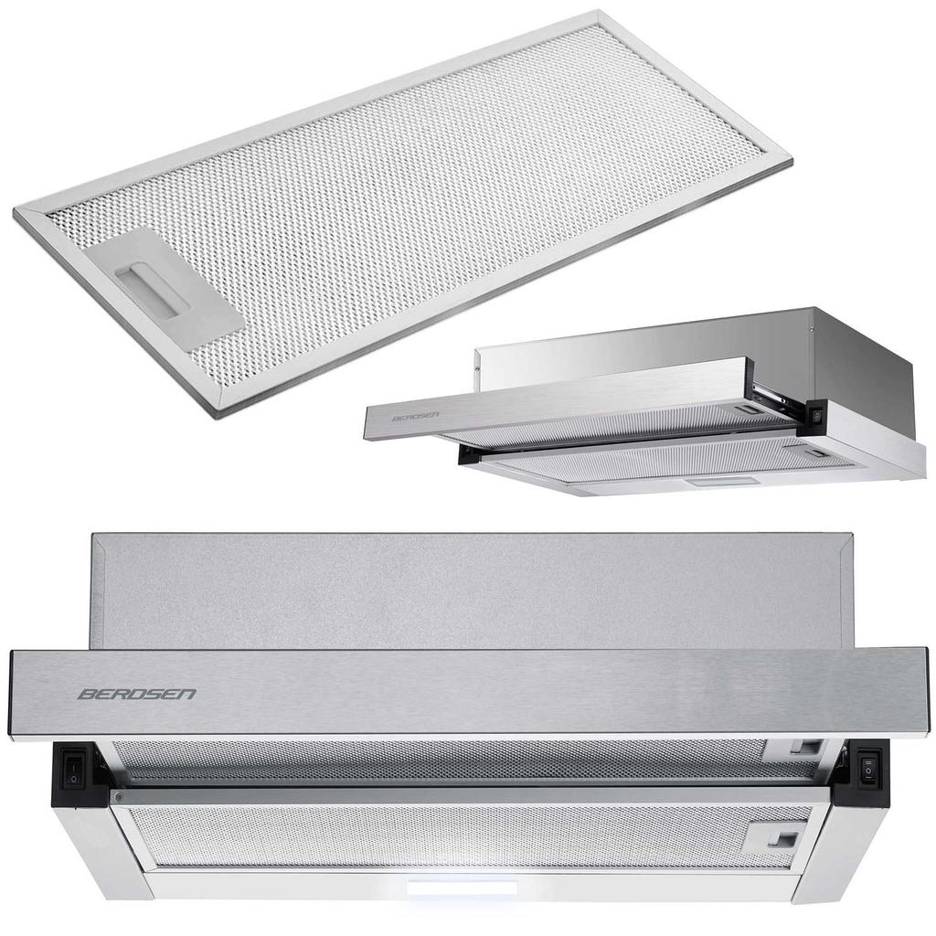 Telescopic kitchen hood 50cm Inox BT-233