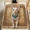 1Pc Cat Dog Patchwork Print Flannel Blanket High Quality Warm Comfortable Cover for All Seasons Perfect for Gifts Home Decor