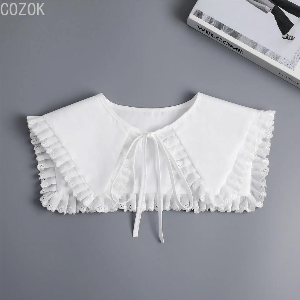 Girls Bowknots Lapel Shirt Detachable Collar Autumn Sweater Blouse Women Fake Collar Girls Removable Shirt Neck False Collar