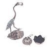 Crane Incense Burner Holder Stove Lotus Incense Burner Antique Alloy Lotus Hanging Stove Tea Ceremony Craft Household Decoration