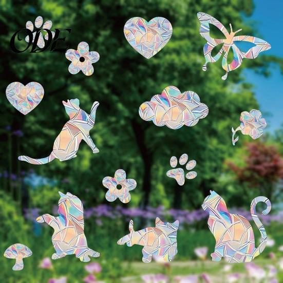Detachable Window Sticker Butterflies Self-adhesive Rainbow Prism Suncatcher Decorate Glass Decal Home Decor Supplies