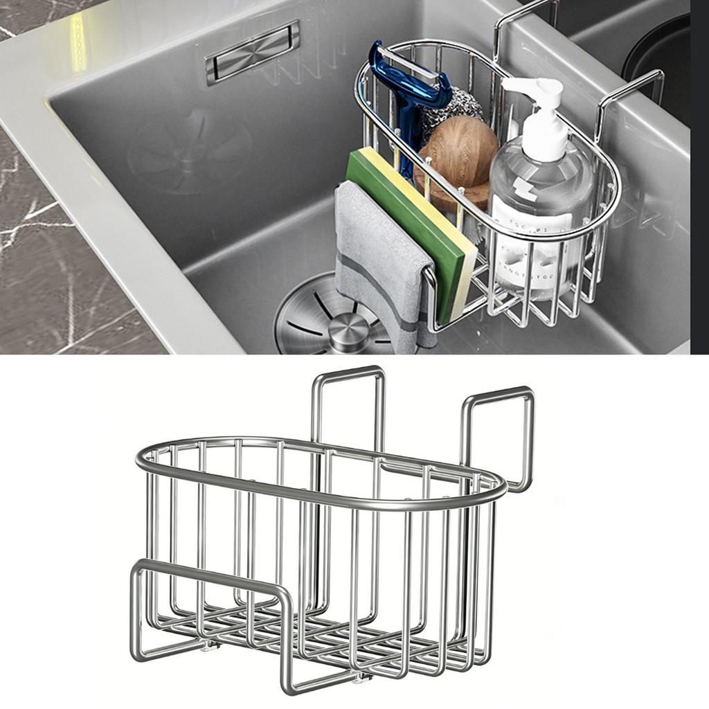 Svampställ för diskbänk Rostfritt stål Hängande avrinningsbricka Diskho För tvålbehållare Förvaring