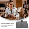 Lurrose Microphone Stand Tray with Mounting Phone Holder Sheet Music Small Item Holder Microphone Accessory Shelf Live Broadcast Stand Musical