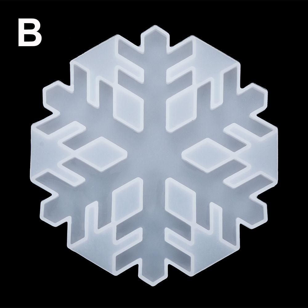 

УФ-эпоксидная смола для рождественских украшений, хрустальных подвесок, смоляные формы, подставки под стаканы, силиконовые формы, рождественские формы, снежинки B