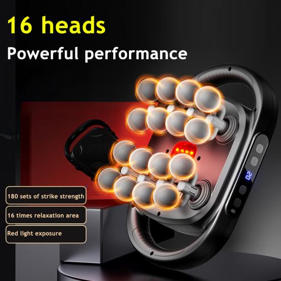 16-Head Electric Massager for Deep Tissue Relief 30 Levels Quiet Shoulder Massager