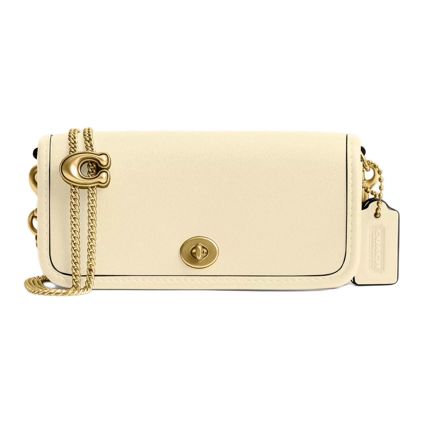 Coach Dinky 14 Logo Print Leather Crossbody Bag Mini Women bags Yellow CZ108-B4LGZ Basic Set (Bag+Dust Bag)