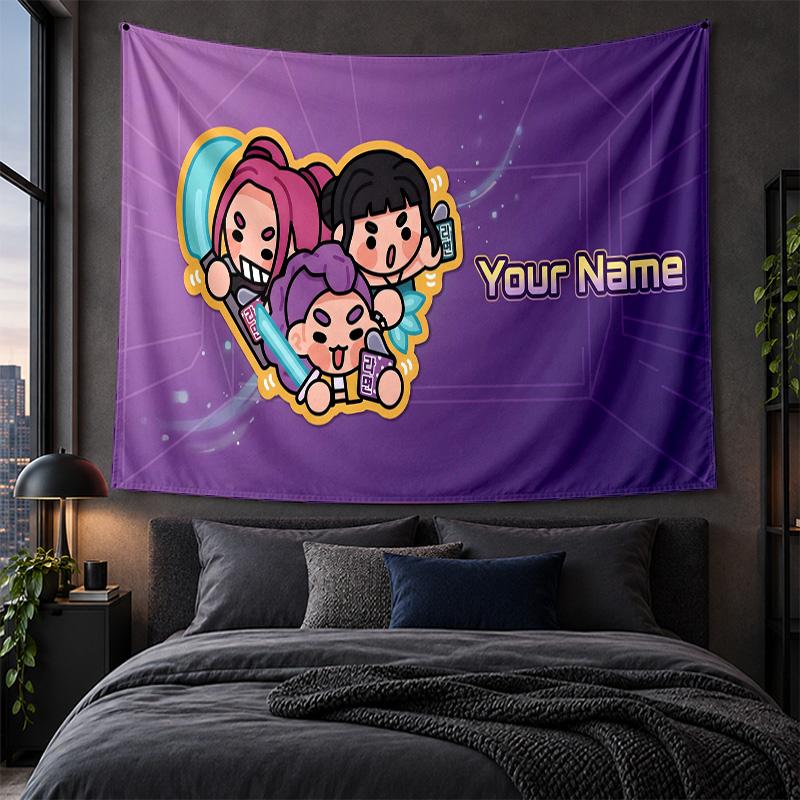 Personalisierte Wandbehang Kpop Dämonenjäger Muster Kunst Hintergrundtuch