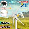 4200W 5 Blades 12V/24V S3 Windmill Energy Turbins Charge with Controller for Home Camp Horizontal Wind Generator Wind Turbines Generator